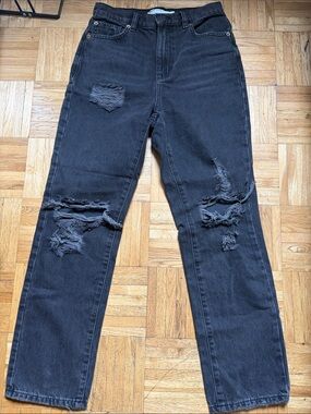 Garage Vintage Straight Leg Jeans in Black